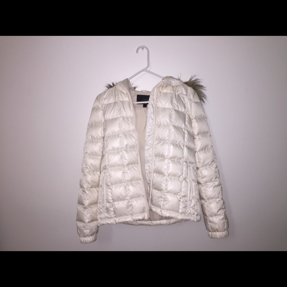 White jcrew snow jacket